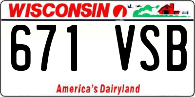 WI license plate 671VSB
