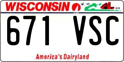 WI license plate 671VSC