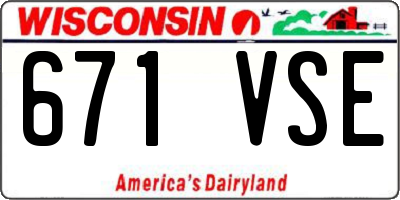 WI license plate 671VSE