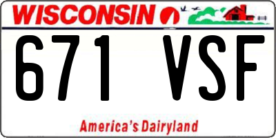 WI license plate 671VSF