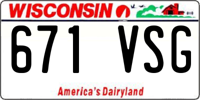 WI license plate 671VSG