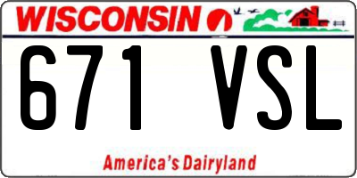 WI license plate 671VSL