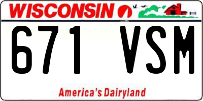 WI license plate 671VSM