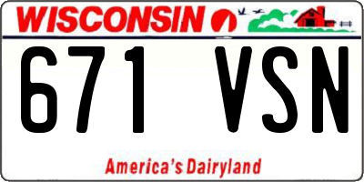 WI license plate 671VSN
