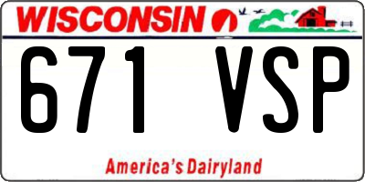 WI license plate 671VSP