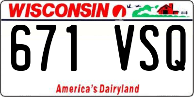 WI license plate 671VSQ