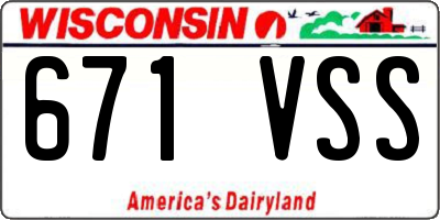 WI license plate 671VSS