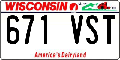 WI license plate 671VST