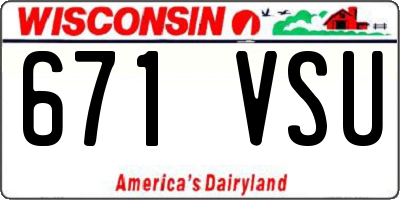 WI license plate 671VSU