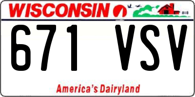 WI license plate 671VSV