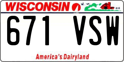 WI license plate 671VSW