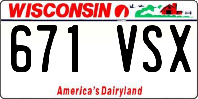 WI license plate 671VSX