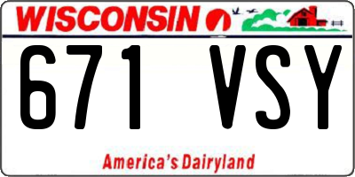 WI license plate 671VSY