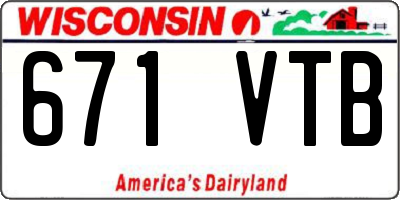 WI license plate 671VTB
