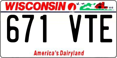 WI license plate 671VTE