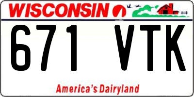 WI license plate 671VTK