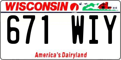 WI license plate 671WIY