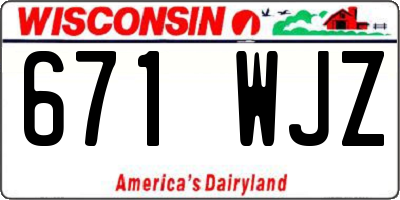WI license plate 671WJZ