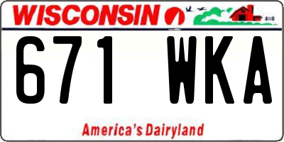 WI license plate 671WKA