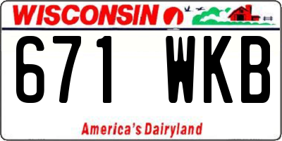 WI license plate 671WKB