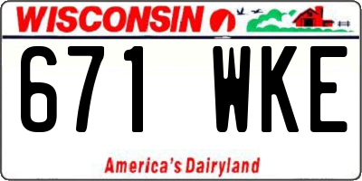 WI license plate 671WKE