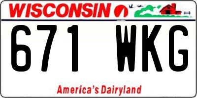 WI license plate 671WKG