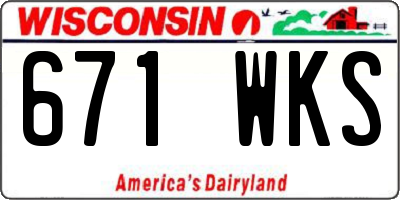 WI license plate 671WKS