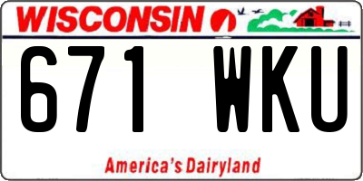 WI license plate 671WKU