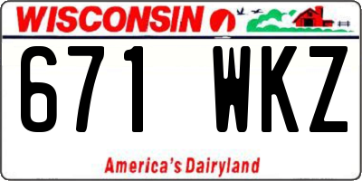 WI license plate 671WKZ