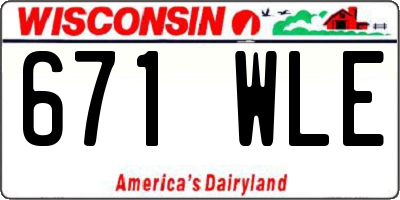 WI license plate 671WLE