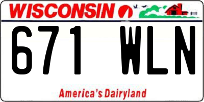 WI license plate 671WLN