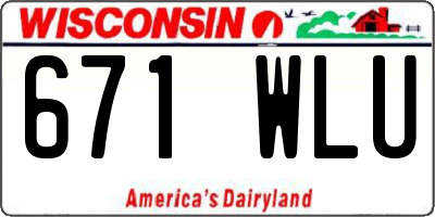 WI license plate 671WLU
