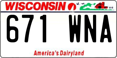 WI license plate 671WNA
