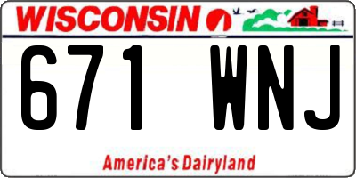 WI license plate 671WNJ