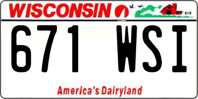 WI license plate 671WSI