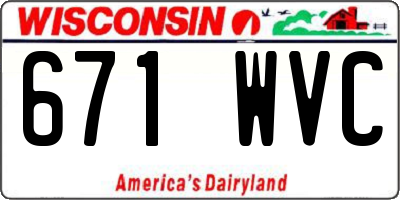 WI license plate 671WVC