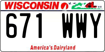 WI license plate 671WWY