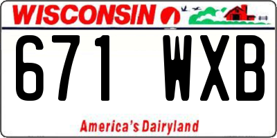 WI license plate 671WXB