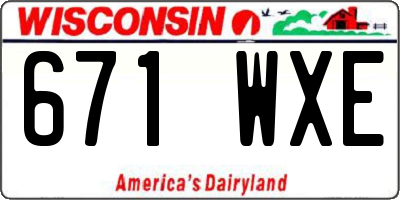 WI license plate 671WXE