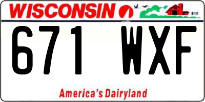 WI license plate 671WXF