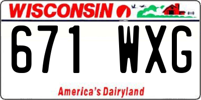 WI license plate 671WXG