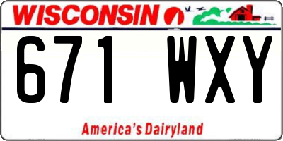 WI license plate 671WXY
