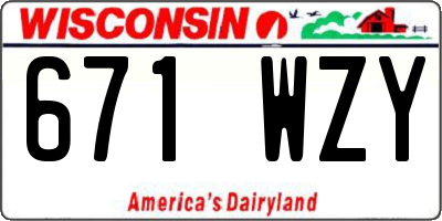 WI license plate 671WZY
