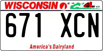WI license plate 671XCN