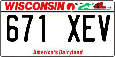 WI license plate 671XEV
