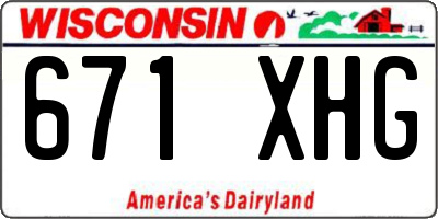 WI license plate 671XHG