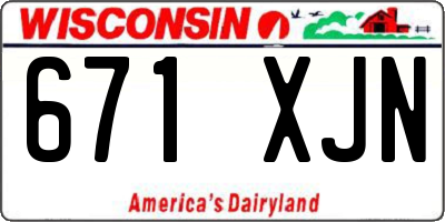 WI license plate 671XJN