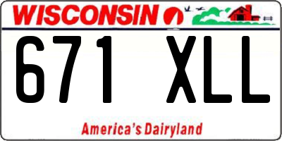 WI license plate 671XLL