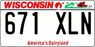 WI license plate 671XLN