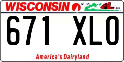 WI license plate 671XLO